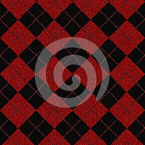 Seamless checkered knitted pattern