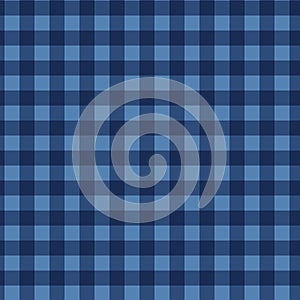 Seamless checkered pattern. Vintage blue plaid fabric texture. Abstract geometric background.
