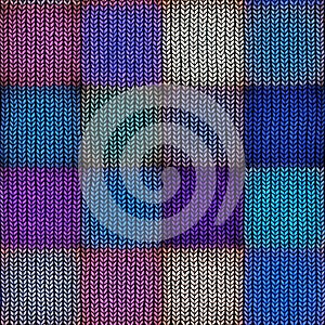 Seamless chequered knitted pattern