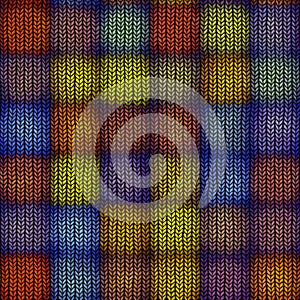 Seamless chequered knitted pattern