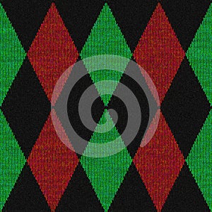 Seamless chequered knitted pattern