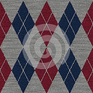 Seamless chequered knitted pattern