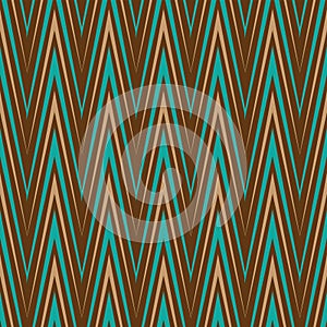 Seamless Chevron Pattern in Turquoise and Brown