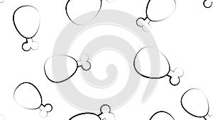Seamless chicken fried legs pattern vector. Meat cartoon background