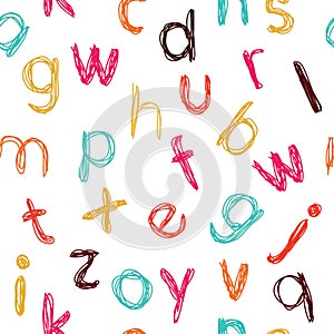 Seamless childish alphabet pattern photo