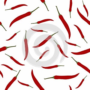 Seamless chili pepper pattern design. chilli background vector