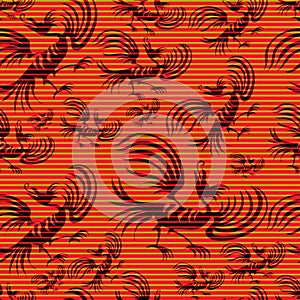 Seamless chinese dragon-bird pattern