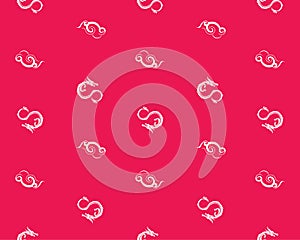 Seamless Chinese Dragon and Cloud Pattern