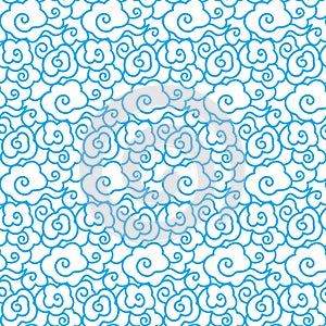seamless chinese or Japnese style cloud pattern background