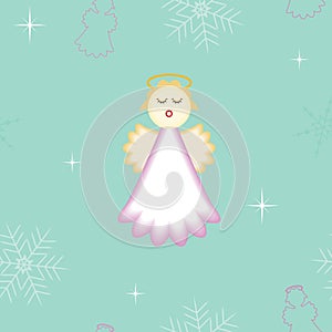 Seamless Christmas angel background