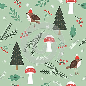 Seamless Christmas and New Year pattern