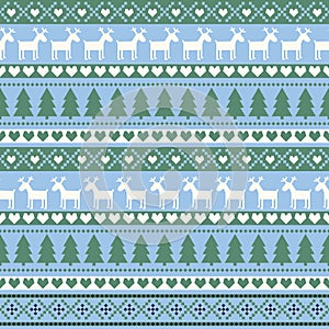 Seamless Christmas pattern, card - Scandinavian sweater style.