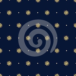 Seamless Christmas pattern on dark blue background.