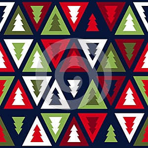 Seamless Christmas pattern in retro style.
