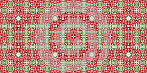 Seamless Christmas poinsettia retro border. Decorative ornament in seasonal red for December holiday washi tape. Winter