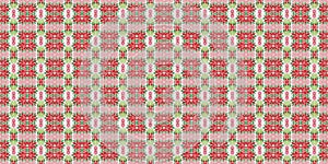 Seamless Christmas poinsettia retro border. Decorative ornament in seasonal red for December holiday washi tape. Winter