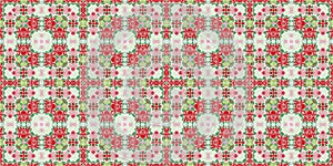 Seamless Christmas poinsettia retro border. Decorative ornament in seasonal red for December holiday washi tape. Winter