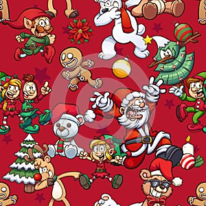 Christmas themed seamless pattern.