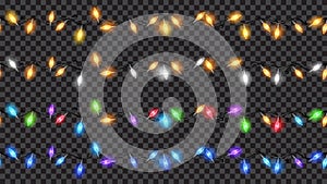 Seamless Christmas translucent fairy lights