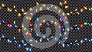 Seamless Christmas translucent fairy lights