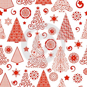 Seamless Christmas Tree Pattern