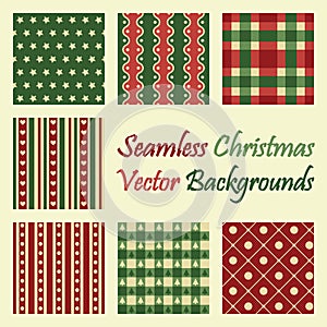 Seamless christmas vector backgrounds