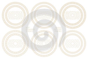 Seamless circle frame pattern in authentic arabian style.