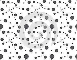 Seamless Circle Pattern. Monochrome Dots Background. Abstract Grid Ornament. Pixel Graphic Design. Modern Textile
