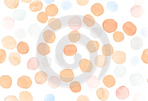 Seamless Circle Textile. Orange Decorative Spots.