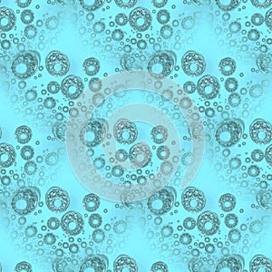 Seamless circles and diamond pattern silver gray turquoise blue