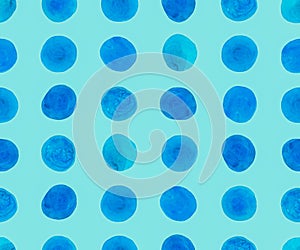 Seamless Circles Pattern. Watercolour Polka Dots