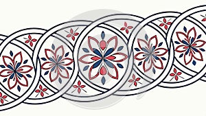 Seamless Circular Geometric Pattern Border, Decorative Repeat, vector design Generative AI