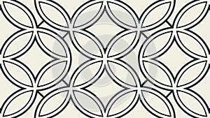 Seamless Circular Geometric Pattern, Interlocking Rings Design, vector design Generative AI