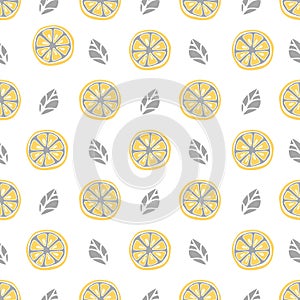 Seamless citrus pattern. Fruit Pattern Hand Draw.