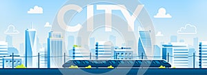 Seamless city landscape. Cityscape with buildings. Urban silhouette. Beautiful background template. Modern smart city with layers