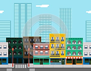 Seamless City Street Concept Flat Design Town