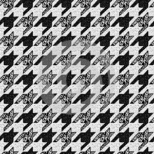 Seamless classic fabric houndstooth, pied-de-poule pattern