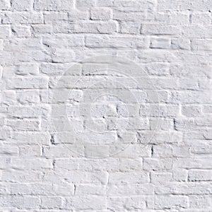 Seamless clean white brick wall. background, texture.
