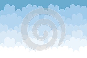 Seamless cloudscape cartoon background pattern cloud sky flat design vector illustration