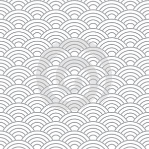 Seamless cloudy wave dragon fish scales pattern