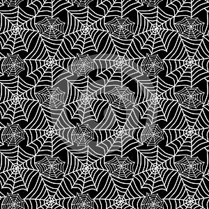 Seamless cobwebs halloween background