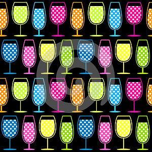 Seamless Cocktail Glasses Pattern