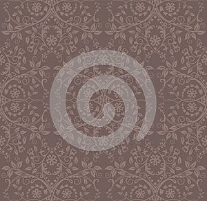 Seamless cocoa floral wallpaper