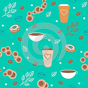Seamless coffee pattern.