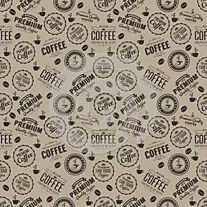 Seamless coffee pattern.