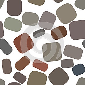 Seamless color abstract rounded rectangle geometric pattern generative art background. Square, design, decoration & style.