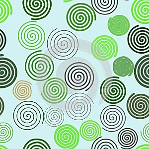Seamless color abstract twirl circle lines geometric pattern generative art background. Drawing, template, texture & canvas.