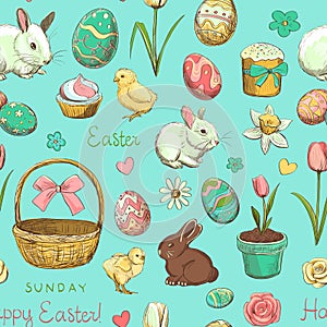 Seamless color pattern Easter holiday