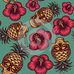 Seamless color pattern on the Hawaiian theme