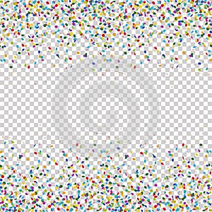 seamless colored confetti background with vector transparency